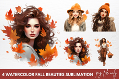 Watercolor Fall Beauties Sublimation Clipart Product Image 1