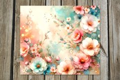 Watercolor Flowers | 4 gentle tumbler Sublimation designs P2 Product Image 6
