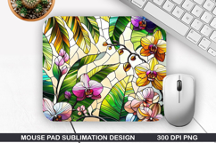 Mouse Pad Sublimation, Summer Flower Mouse Pad PNG Design Product Image 1