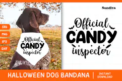 Funny Halloween Dog Bandana Quote SVG | Candy Inspector Product Image 1
