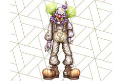 Creepy Clown Halloween PNG Clipart, Spooky Circus Art Product Image 5