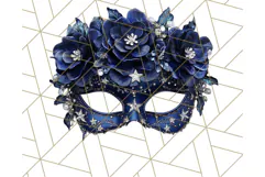Vintage Garden Masquerade Floral Eye Mask PNG Clipart Product Image 5
