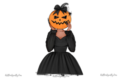 Halloween Pumpkin Head Girl Clipart Product Image 4