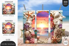 3D Tropical Breach Tumbler Wrap | 3D Sublimation Wrap Design Product Image 1