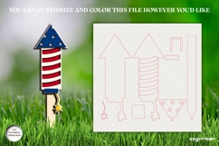 USA Fireworks Garden Stake Laser Cut | Glowforge | SVG Product Image 2