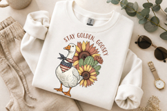 Patriotic Goose PNG Stay Golden Goosey Sunflower Sublimation Product Image 9