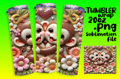 RICH 20oz Sublimation Tumbler Design , Sweet Animals Product Image 1