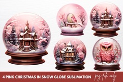 Pink Christmas in Snow Globe Sublimation Product Image 1