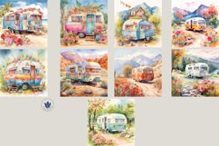 9 Caravan Watercolor Jpeg Illustrations