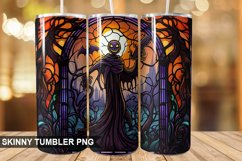 Stained Glass Halloween Tumbler 20 oz Skinny Tumbler Product Image 1