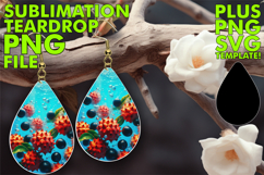 Elegant Teardrop Earrings PNG MAGIC, 3D Fruits Product Image 1