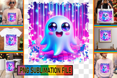 Elegant Tote Bag Designs Ideas, 3D Cute Ghost Product Image 1