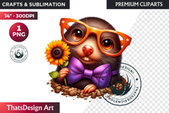 Cute Autumn Animals &amp; Sunflowers - Thanksgiving Clipart Product Image 1