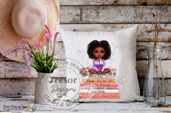 Bride afro american Chibi PNG Bridal Shower stack of Books Product Image 11