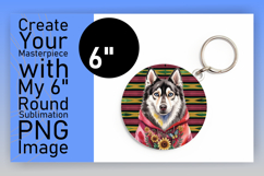 Dynamic Keychain Round Design PNG , Cute Dog Product Image 1