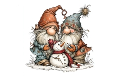 7 JPG Whimsical Cute Christmas Gnomes Illustrations Bundle Product Image 8