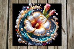 3D Flowers &amp; pearls | Skinny tumbler sublimation designs P2 Product Image 5