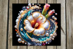 3D Flowers & pearls | Skinny tumbler sublimation designs P2 Product Image 5