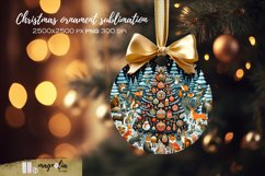 Christmas tree, round ornament sublimation design, folk art Product Image 1