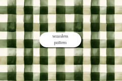 Watercolor Green Gingham Seamless Checkered Pattern Product Image 1