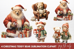 Christmas Clipart Christmas Teddy Bear Clipart Sublimation Product Image 1