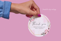 Floral Thank You Sticker Template for Canva Printable Round Product Image 3