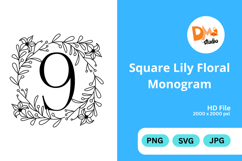 Square Lily Floral Monogram Product Image 1