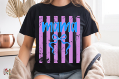 Striped Mama PNG, Blue Coquette Bow Distressed Sublimation Product Image 8