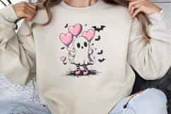 Retro Valentines Day Ghosts Clipart PNG Product Image 1