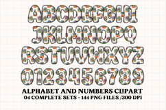 CUTE MONSTER SCHOOL Alphabet A-Z Numbers Clipart PNG 300 DPI Product Image 3