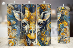 4 Giraffe Tumbler Sublimation, 20 oz Tumbler Wrap Product Image 2