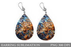 Glitter Earring Sublimation. Sequins Teardrop Earring Design Product Image 1