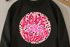 Love Like Jesus Png, Leopard Valentine Png, , Pink Jesus png Product Image 3