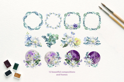Moon Flowers. Watercolor Clipart Collection Product Image 5