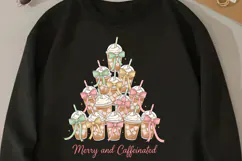 Merry & Caffeinated Png, Christmas Png Christmas Sublimation Product Image 3