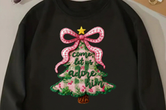 Oh Come Let Us Adore Him Png, Yarn Crochet Christmas Png, Product Image 2