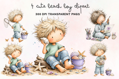 Cute Beach Boy Clipart PNG Product Image 1