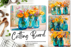 Mason Jars Flower Cutting Board Kitchen Chopping Board_9 Product Image 1