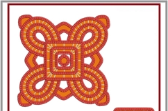 Geometric cutwork embroidery design square two elements Product Image 7