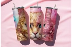 Alcohol Ink Rainbow Cat Tumbler Wrap Design|20oz Skinny PNG Product Image 9