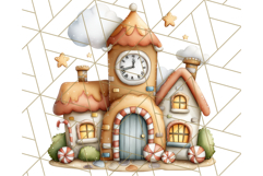 Cozy Cookie Village Clipart, Gingerbread Holiday PNG Product Image 5