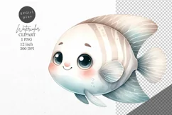 Ocean clipart, Fish clipart, Watercolor clipart Product Image 1