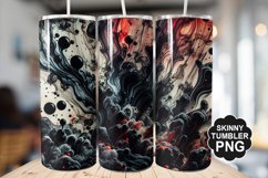 Black Red And Liquid stained Glass - Tumbler PNG Design Product Image 1