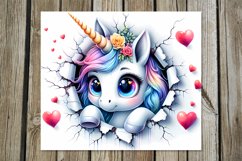 Valentine animals | 4 unicorn Skinny tumbler designs Product Image 5