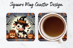 Halloween Cow Mug coaster | Coaster | Sublimation Design Product Image 1