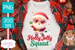 Holly Jolly PNG design, Cute Santa sublimation Product Image 1