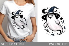 Cute Ghost Sublimation. Cute Ghost T-Shirt Sublimation Product Image 1