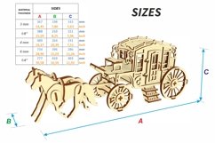 Carriage SVG laser cut file, Caravan wagon 3d puzzle file Product Image 10