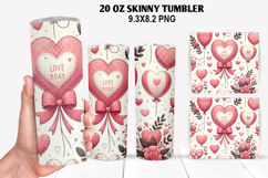 Valentine Skinny Tumbler 20oz Wrap Design, Valentine Tumbler Product Image 1