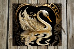 Swan | 8 black &amp; gold skinny tumbler Sublimation designs Product Image 9